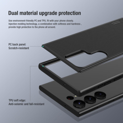 Husa pentru Samsung Galaxy S23 Ultra - Nillkin Super Frosted Shield Pro - Black - 7