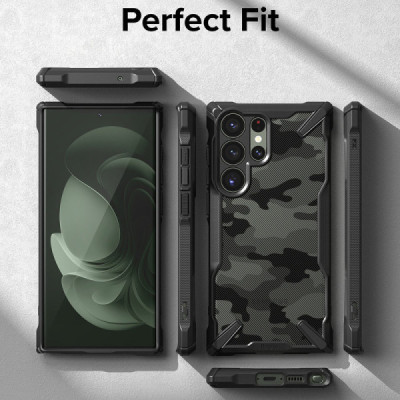 Husa pentru Samsung Galaxy S23 Ultra - Ringke Fusion X Design - Camo Black - 2