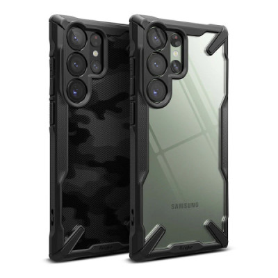 Husa pentru Samsung Galaxy S23 Ultra - Ringke Fusion X Design - Camo Black - 7