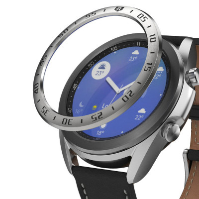 Rama pentru Samsung Galaxy Watch 3 41mm - Ringke Bezel Styling - Stainless Silver - 1