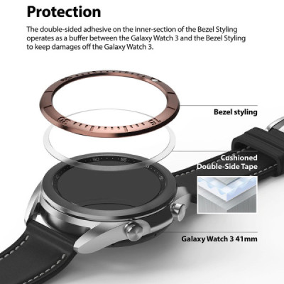 Rama pentru Samsung Galaxy Watch 3 41mm - Ringke Bezel Styling - Rose Gold - 7