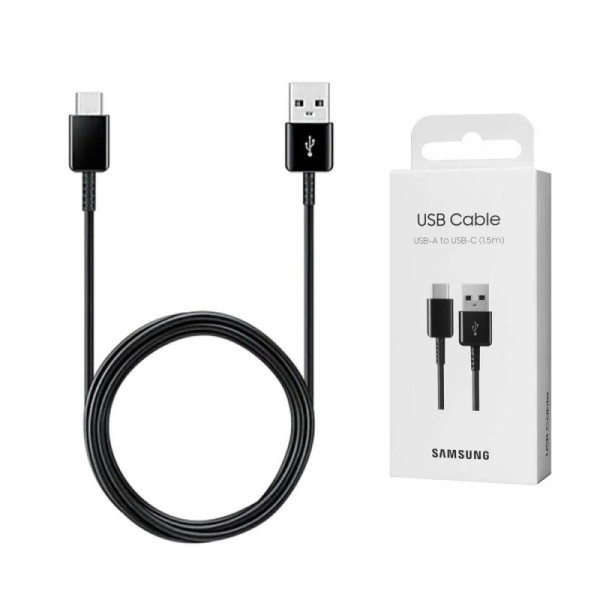 Cablu de Date USB-A to Type-C 2A, 480Mbps, 1.5m - Samsung (EP-DG930IBEGWW) - Black (Blister Packing)