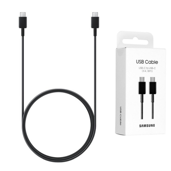 Cablu de Date Type-C la Type-C Fast Charging 3A, 1.8m - Samsung (EP-DX310JBEGEU) - Black (Blister Packing)