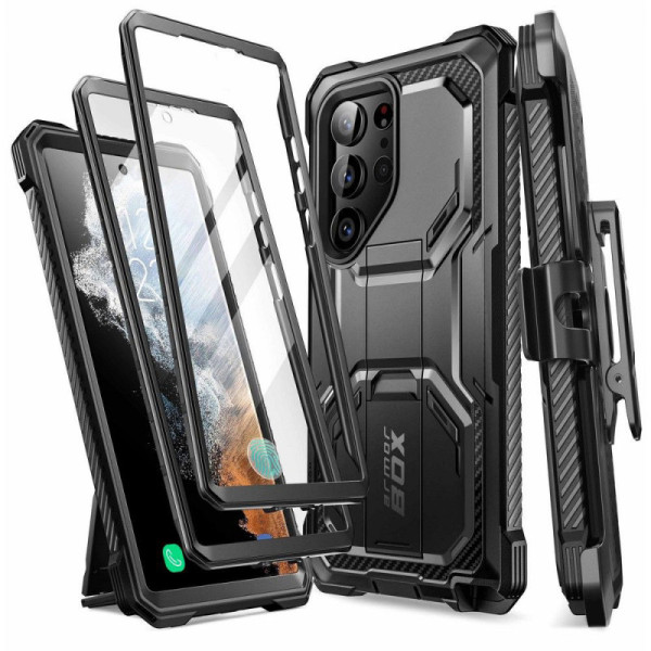 Husa pentru Samsung Galaxy S23 Ultra + Folie - I-Blason Armorbox - Black