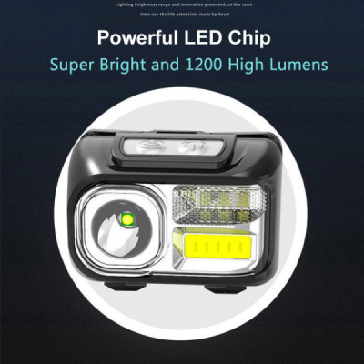 Lanterna Cap XPG, COB, LED - Techsuit (HL-B-02) - Black - 4