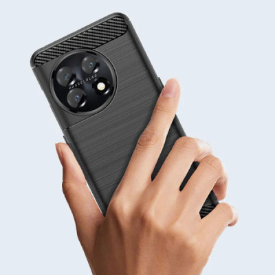 Husa pentru OnePlus 11 - Techsuit Carbon Silicone - Black - 3