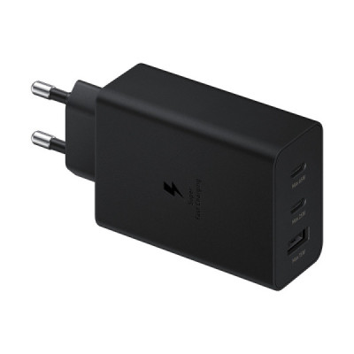 Incarcator Priza 2x Type-C/USB PPS, PD 65W, QC 3.0, AFC, FCP - Samsung (EP-T6530NBEGEU) - Black (Blister Packing) - 2