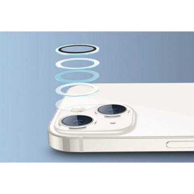 Folie Camera pentru iPhone 14 / iPhone 14 Plus - ESR Lens Protector Tempered Glass - Black - 7