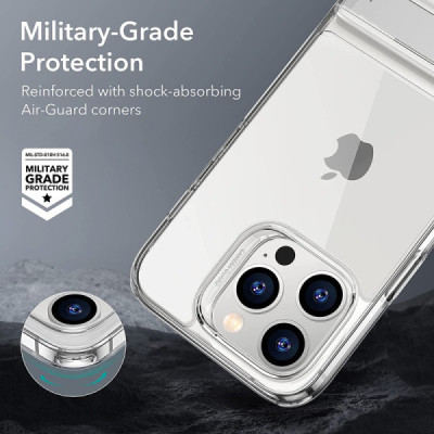 Husa pentru iPhone 14 Pro - ESR Air Shield Boost Kickstand - Translucent Black - 3
