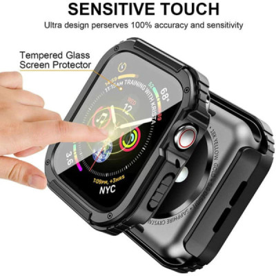 Husa pentru Apple Watch 1 / 2 / 3 (42mm) + Folie - Lito Watch Armor 360 - Black - 3
