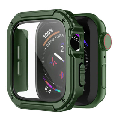 Husa pentru Apple Watch 7 / 8 / 9 (41mm) + Folie - Lito Watch Armor 360 - Green - 1