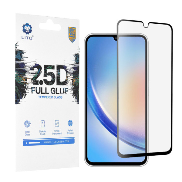 Folie pentru Samsung Galaxy A34 5G - Lito 2.5D FullGlue Glass - Black