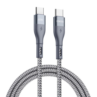 Cablu de Date 2x Type-C Super Fast Charging 65W, 480Mbps, 1m - Duzzona (A2) - Grey - 1