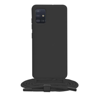 Husa pentru Samsung Galaxy A51 4G - Techsuit Crossbody Lanyard - Black - 1