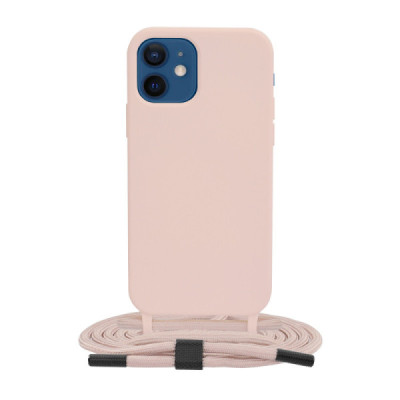 Husa pentru iPhone 12 - Techsuit Crossbody Lanyard - Pink - 1