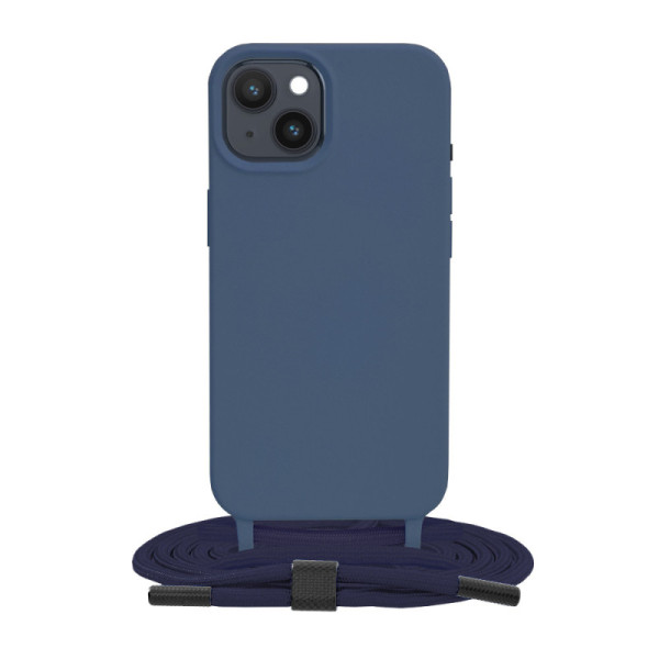 Husa pentru iPhone 14 - Techsuit Crossbody Lanyard - Blue