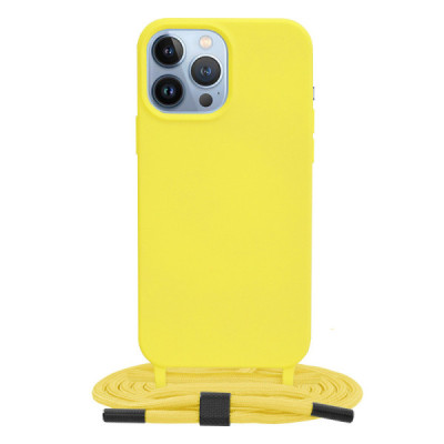 Husa pentru iPhone 13 Pro Max - Techsuit Crossbody Lanyard - Yellow - 1