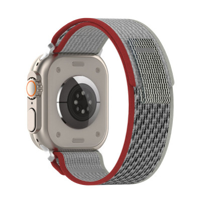 Curea pentru Apple Watch 1/2/3/4/5/6/7/8/9/SE/SE 2 (38/40/41mm) - Techsuit Watchband (W039) - Red / Gray - 1