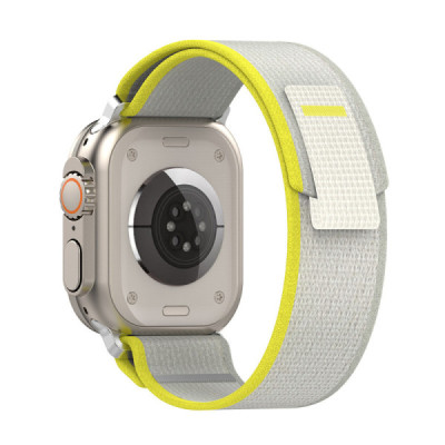 Curea pentru Apple Watch 1/2/3/4/5/6/7/8/9/SE/SE 2 (38/40/41mm) - Techsuit Watchband (W039) - Yellow / Gray - 1