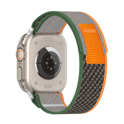 Curea pentru Apple Watch 1/2/3/4/5/6/7/8/9/SE/SE 2 (38/40/41mm) - Techsuit Watchband (W039) - Green / Orange - 1