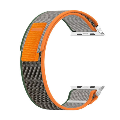 Curea pentru Apple Watch 1/2/3/4/5/6/7/8/9/SE/SE 2 (38/40/41mm) - Techsuit Watchband (W039) - Green / Orange - 2