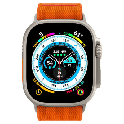 Curea pentru Apple Watch 1/2/3/4/5/6/7/8/9/SE/SE 2/Ultra/Ultra 2 (42/44/45/49mm) - Spigen Fit Lite Ultra - Orange - 4