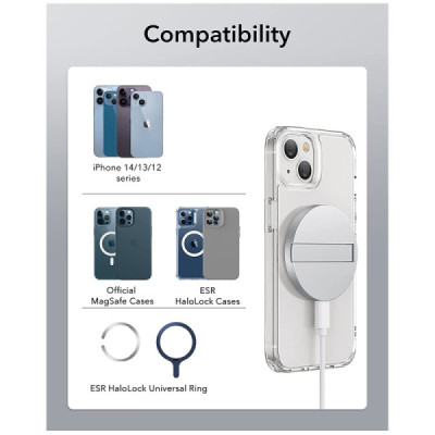 Incarcator Wireless Compatibil MagSafe cu Suport - ESR HaloLock - White - 7
