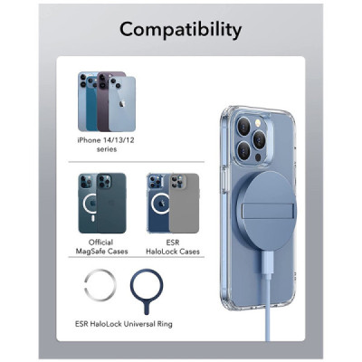 Incarcator Wireless Compatibil MagSafe cu Suport - ESR HaloLock - Sierra Blue - 7