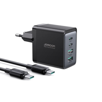 Incarcator Priza 2 x Type-C, 2 x USB, 67W + cablu Type-C, 100W - JoyRoom (TCG02) - Black - 1