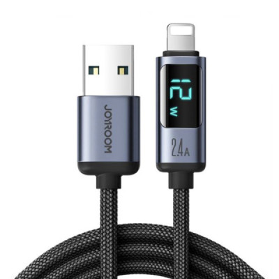 Cablu de date USB la Lightning 2.4A, 1.2m - JoyRoom (S-AL012A16) - Black - 1