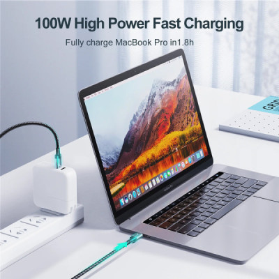Cablu de Date Type-C la Type-C Fast Charging 100W, 480Mbps, 1.2m - JoyRoom (S-CC100A10) - White - 3