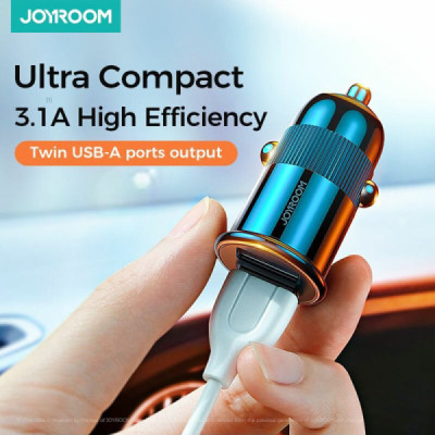 Incarcator Auto Dual USB, Fast Charging 3.1A, 15W - JoyRoom (C-A06) - Black - 3