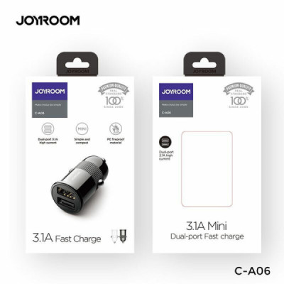 Incarcator Auto Dual USB, Fast Charging 3.1A, 15W - JoyRoom (C-A06) - Black - 6