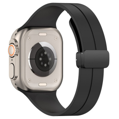 Curea pentru Apple Watch 1/2/3/4/5/6/7/8/9/SE/SE 2/Ultra/Ultra 2 (42/44/45/49mm) - Techsuit Watchband (W011) - Black - 1
