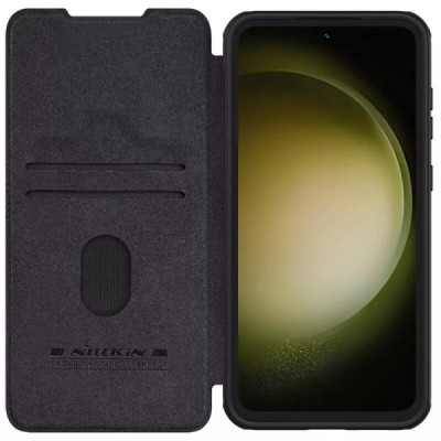 Husa pentru Samsung Galaxy S23 FE - Nillkin Qin Pro Leather Case - Black - 2