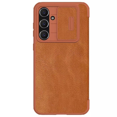 Husa pentru Samsung Galaxy S23 FE - Nillkin Qin Pro Leather Case - Brown - 1