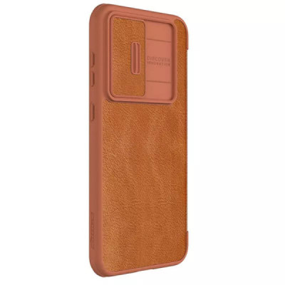 Husa pentru Samsung Galaxy S23 FE - Nillkin Qin Pro Leather Case - Brown - 2