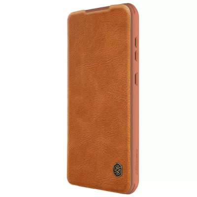 Husa pentru Samsung Galaxy S23 FE - Nillkin Qin Pro Leather Case - Brown - 4