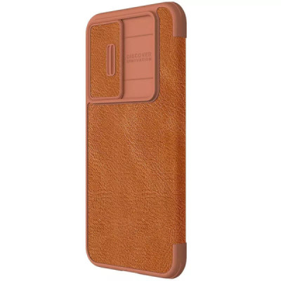 Husa pentru Samsung Galaxy S23 FE - Nillkin Qin Pro Leather Case - Brown - 5