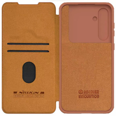 Husa pentru Samsung Galaxy S23 FE - Nillkin Qin Pro Leather Case - Brown - 6