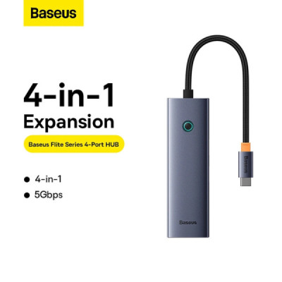 Hub Type-C la 4x USB3.0 - Baseus (B0005280A813-03) - Space Grey - 3