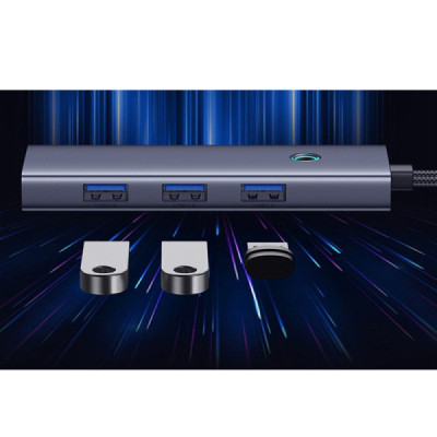 Hub Type-C la 4x USB3.0 - Baseus (B0005280A813-03) - Space Grey - 4