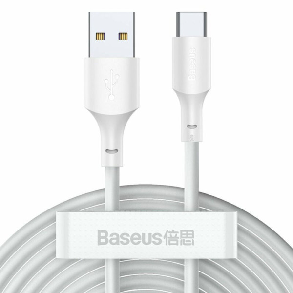Cablu de Date USB la Type-C, Fast Charging 5A, 40W, 1.5m (set 2) - Baseus (TZCATZJ-02) - White