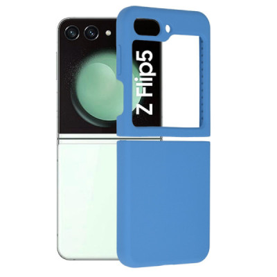 Husa pentru Samsung Galaxy Z Flip5 - Techsuit Soft Edge Silicone - Denim Blue - 3