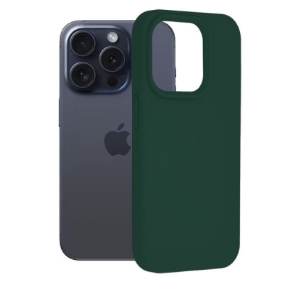 Husa pentru iPhone 15 Pro - Techsuit Soft Edge Silicone - Dark Green - 1