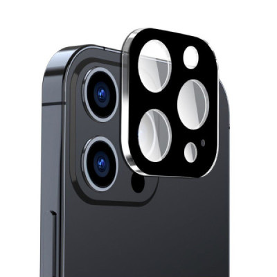 Folie Camera pentru iPhone 15 Pro / 15 Pro Max - Techsuit Full Camera Glass - Black - 1