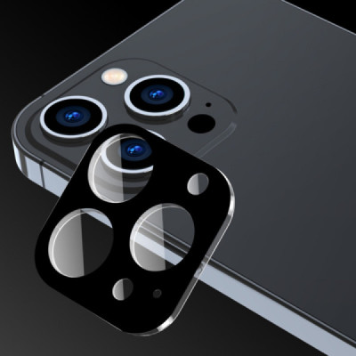 Folie Camera pentru iPhone 15 Pro / 15 Pro Max - Techsuit Full Camera Glass - Black - 2