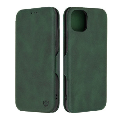 Husa pentru iPhone 15 Plus Techsuit Safe Wallet Plus, Green - 1