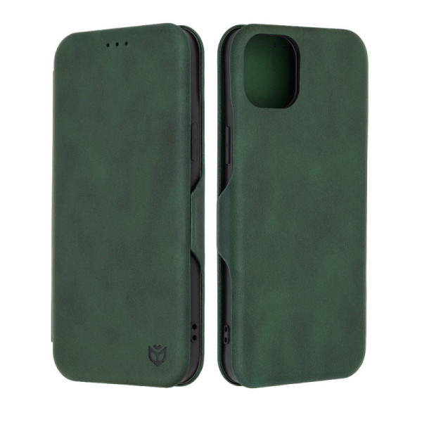 Husa pentru iPhone 15 Plus Techsuit Safe Wallet Plus, Green