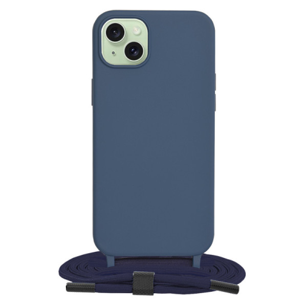 Husa pentru iPhone 15 Plus - Techsuit Crossbody Lanyard - Blue